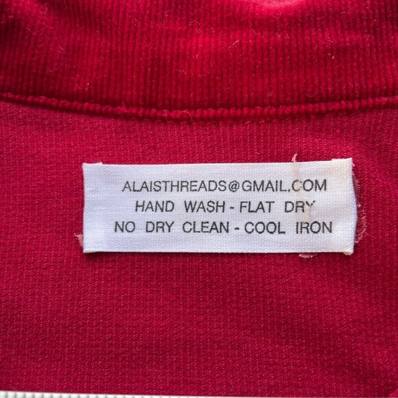Judy Blue Womens Red Corduroy Embroidered Button-Up Jacket L Unique Retro Boho - Picture 7 of 11